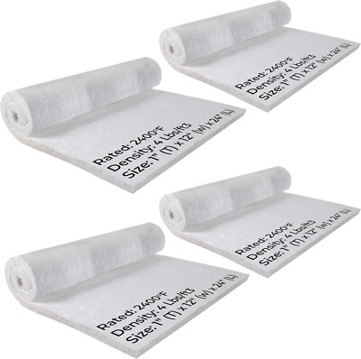 1'' x 12''x 24  - Ceramic Fiber Insulation Blanket - 4# Density 2400F - PACK OF 4