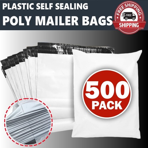 500x Poly Mailer Bags Mailing Satchel Plastic Courier Self Sealing Shipping Bags - Picture 2 of 21