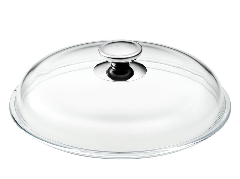 Glasdeckel Deckel 28 cm Feuerfest für Töpfe Pfannen Transparent mit Knopf