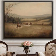 Countryside Riders Horse Landscape Canvas Wall Art Oil Painting Printable Decor