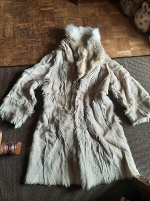 Manteau Reversible Daim Et Vraie Fourrure - Blanc/Beige - Taille 46 - Neuf Sans étiquettes