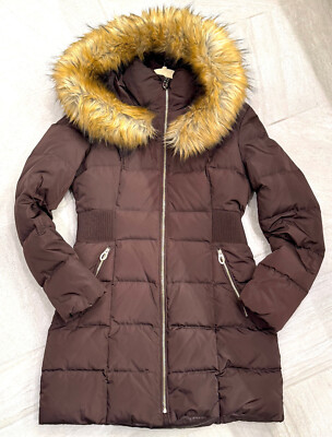 Ivanka Faux Fur-trim Layered Down Winter Coat Coat - Size Small