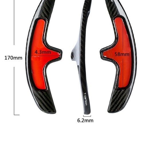 Paleta de cambio de volante para Porsche 991 981 Carrera Boxter fibra de carbono ROJO - Imagen 11 de 11