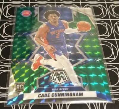 CADE CUNNINGHAM PISTONS 2021-22 PANINI MOSAIC GREEN MOSAIC PRIZM
