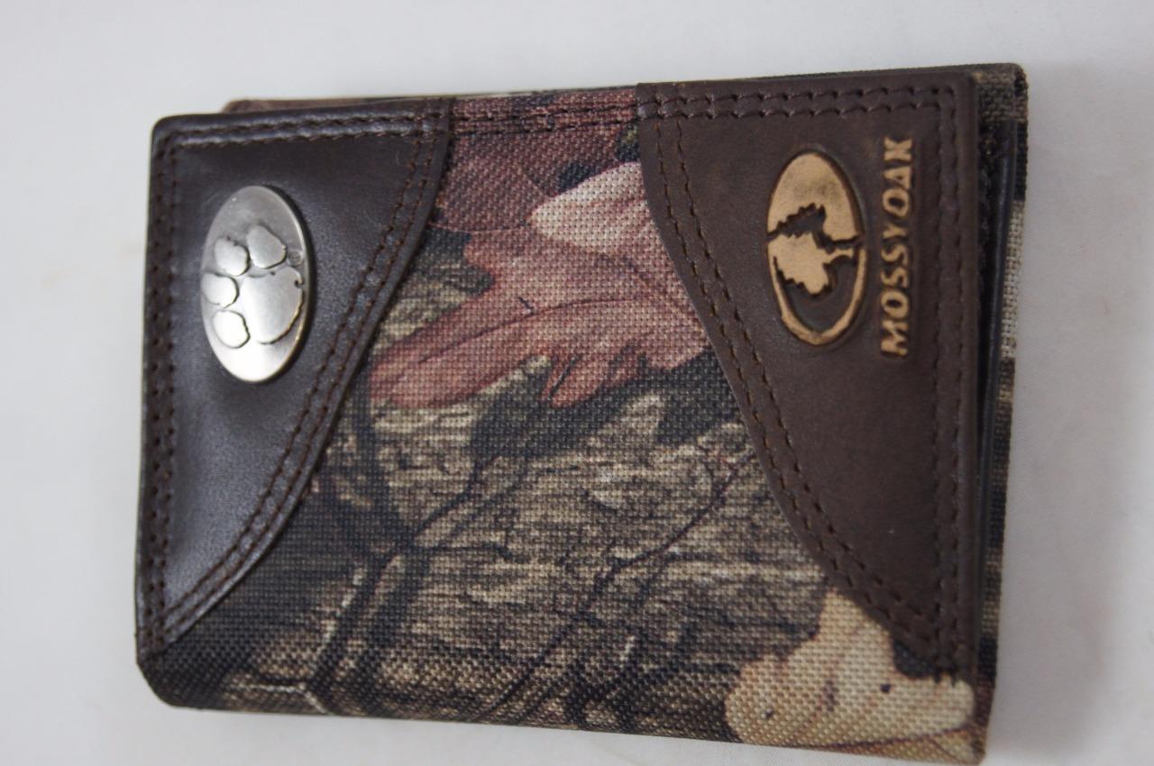 ZEP PRO NCAA Clemson Tigers MOSSY OAK Camo Leather Trifold Wallet Tin Gift Box ZEP PRO NCAA Clemson Tigers MOSSY OAK Camo Leather Trifold Wallet Tin Gift Box