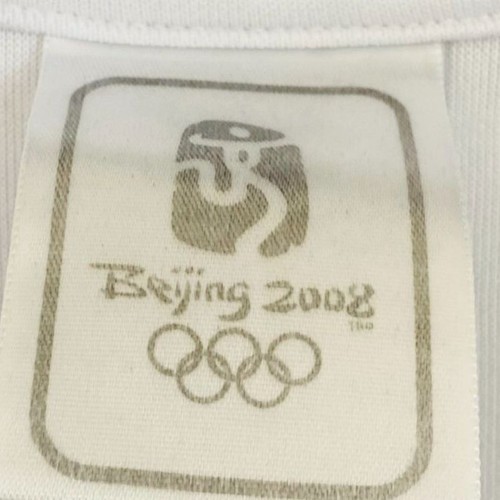 Adidas Beijing China 2008 Olympics Official MEDIUM White V-neck T-Shirt Tshirt - Picture 4 of 6