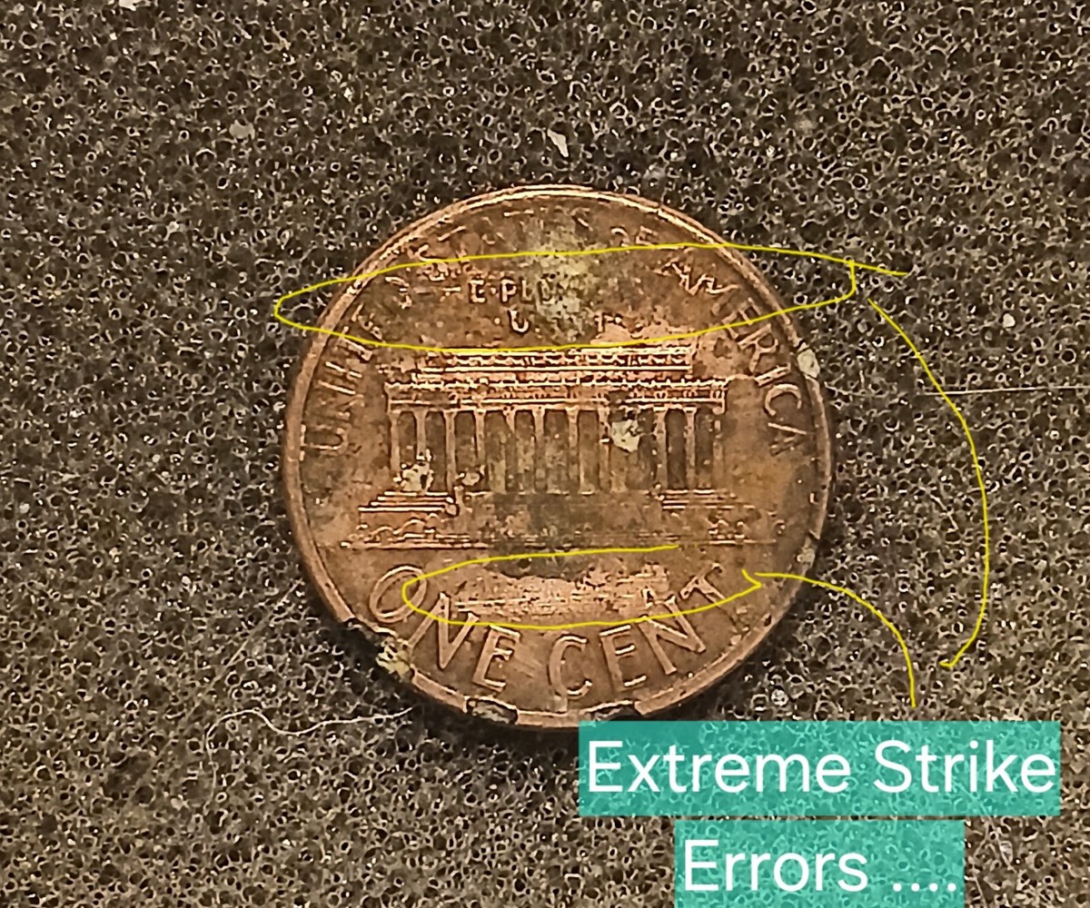 Rare Freakish Lincoln Penny ..1996 D Penny W/Rare Double/Strike