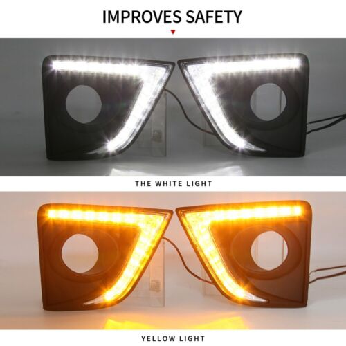 2pcs For Toyota Corolla 2014-2016 DRL LED Daytime Running Fog Lamp Light Turn - Foto 6 di 15