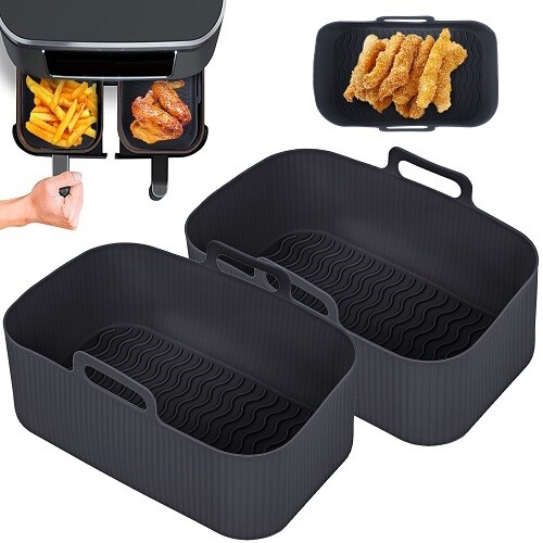 Air Fryer Silicone Pot Baking Basket Reusable Oven Non Stick Liners Microwavable - Picture 3 of 21