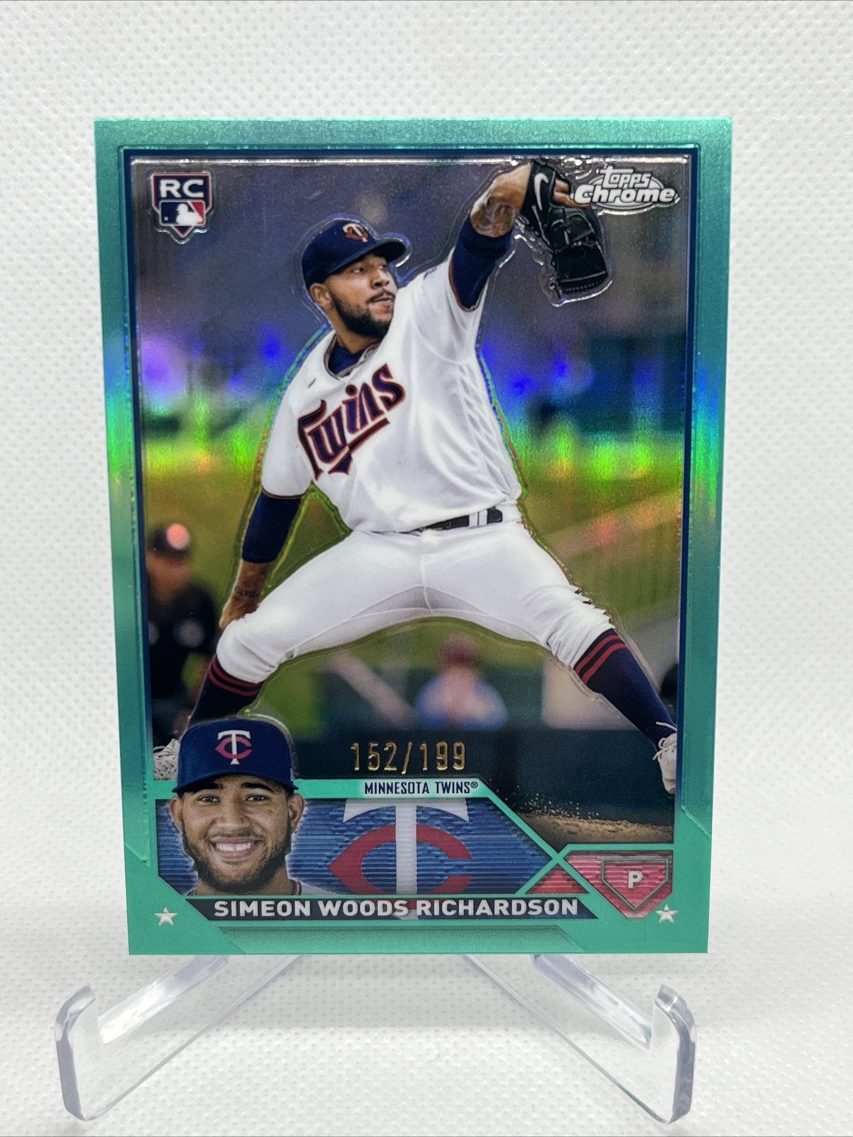 2023 Topps Chrome Simeon Woods Richardson #173 Rookie RC Aqua Refractor #152/199