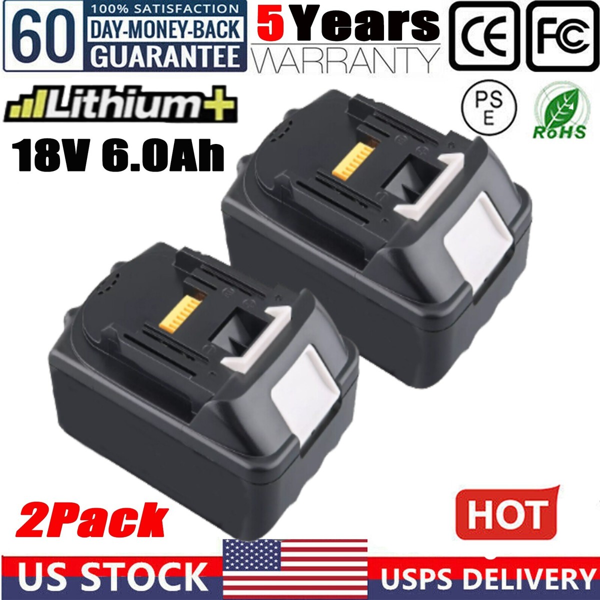Batterie De Rechange 18V 3.0Ah Pour Outils Makita - Compatible BL1850B, BL1860B, LXT-400 - Lithium-ion - 8