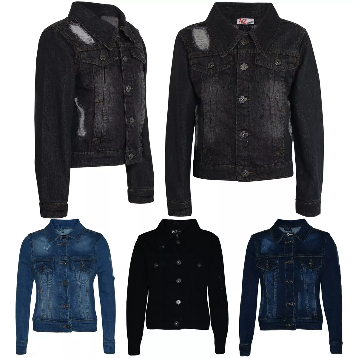Kids Girls Denim Jacket Designer Ripped Jeans Jackets Fashion Coat Age 3 13 Year