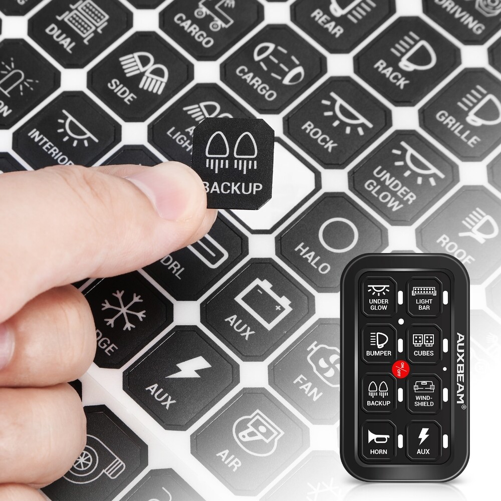 120PCS Vertical Switch Panel Sticker For AUXBEAM 6/8 Gang Switch