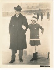 SONJA HENIE Child Ice Skater Age 9 Father Original CANDID Vintage 1937 Fox Photo