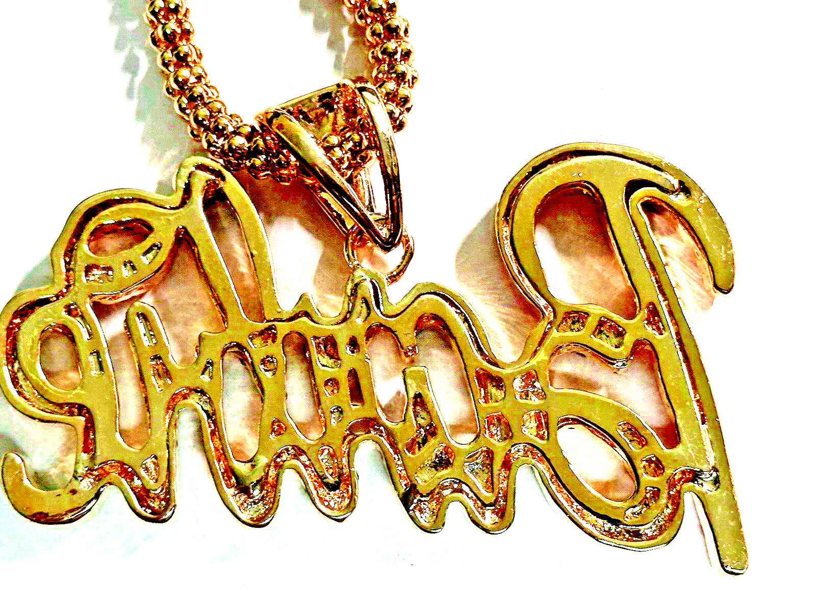 Barbie Necklace With Gold Color Pendant Chain Big Size Great Gift for girls.