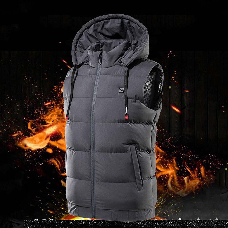 Unisex Heated Waistcoat Foldable Heating Thermal Vest Autumn Winter