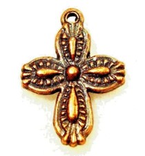 50Pcs. WHOLESALE Tibetan Antique Copper CROSS Charms Pendants Ear Drops Q0164