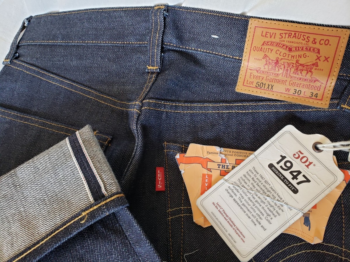 LEVI’S VINTAGE CLOTHING 1947年501XX W34 New LVC Levi's Vintage Clothing 1947 501 XX Big E Selvedge