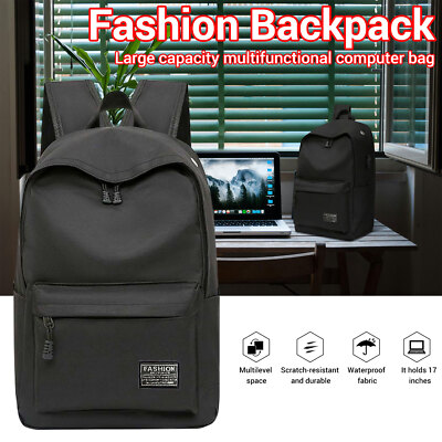 Men Women Laptop Backpack Travel Business Shool Book Bag w/USB Port Black US