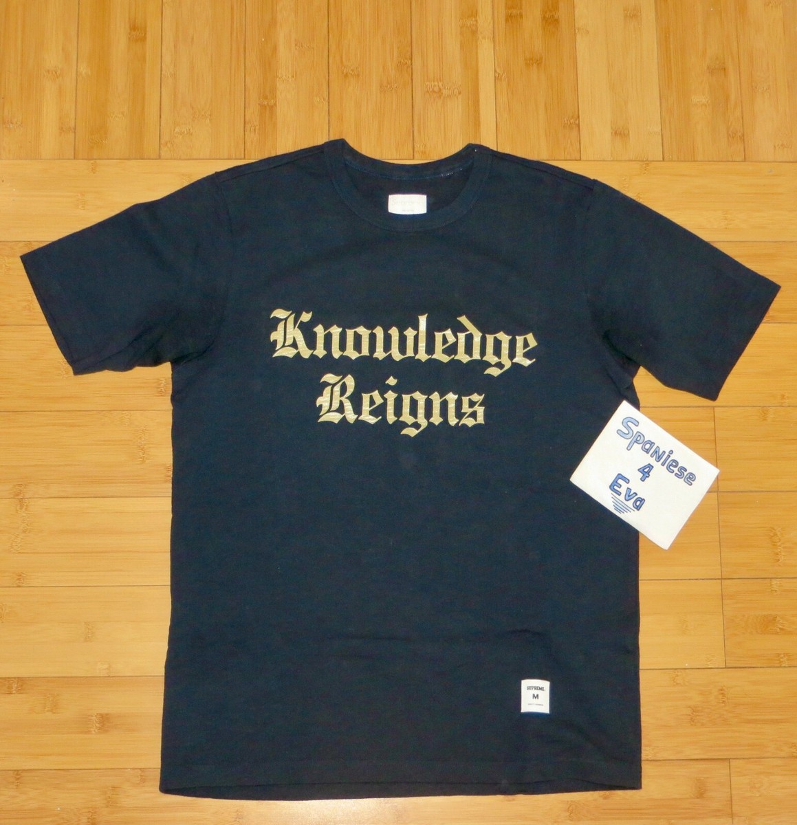 BRAND NEW Supreme Knowledge Reigns Navy/Gold T-Shirt SS13 | eBay