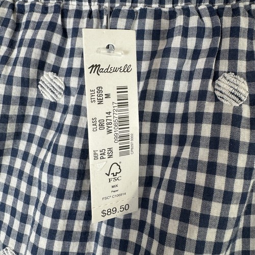 Madewell Pleated Cotton Skirt Gingham Women's Size Medium New NWT MSRP $89.50 - Picture 6 of 7