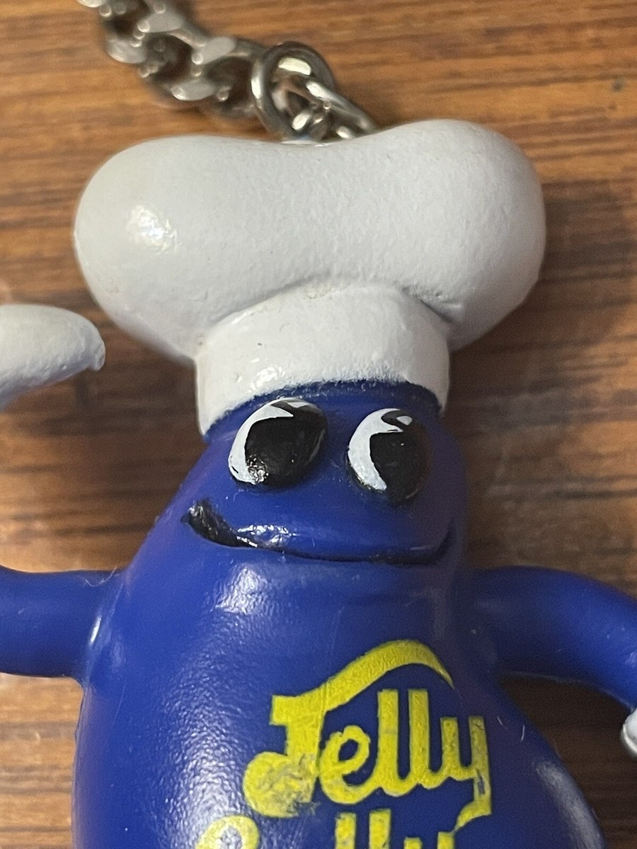 Vintage 1997 Blue Jelly Belly Keychain Jelly Bean Candy Figurine