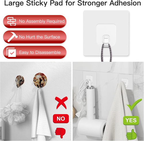 Große Klebehaken, 10er Pack Schwerlast Allzweckhaken zum Aufhängen 33 Pfund, Beschädigung  - Bild 3 von 13