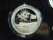 2013 S SILVER GEM PROOF FORT MCHENRY  ATB QUARTER 90% SILVER  FREE SHIP