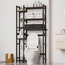 Homde Over The Toilet Storage with Basket and Drawer, Bamboo Assorted Colors