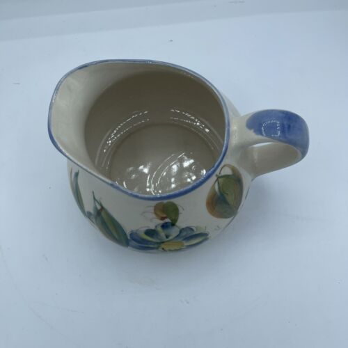 Vintage Floral Ceramic Pitcher Vase Hand Painted in Portugal - Picture 2 of 9