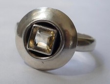 Ring hellgelber Stein 925 Silber Vintage 80er ring silver