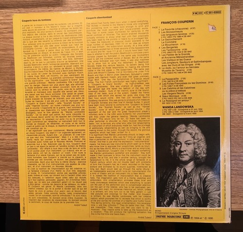 LP 33 tours Manon LANDOWSKA Couperin Pièces pour clavecin références - Picture 2 of 2