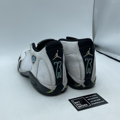 Size 9 - Air Jordan 14 Retro 2016 Oxidized Green White Black Leather(487471-106) - Picture 4 of 7