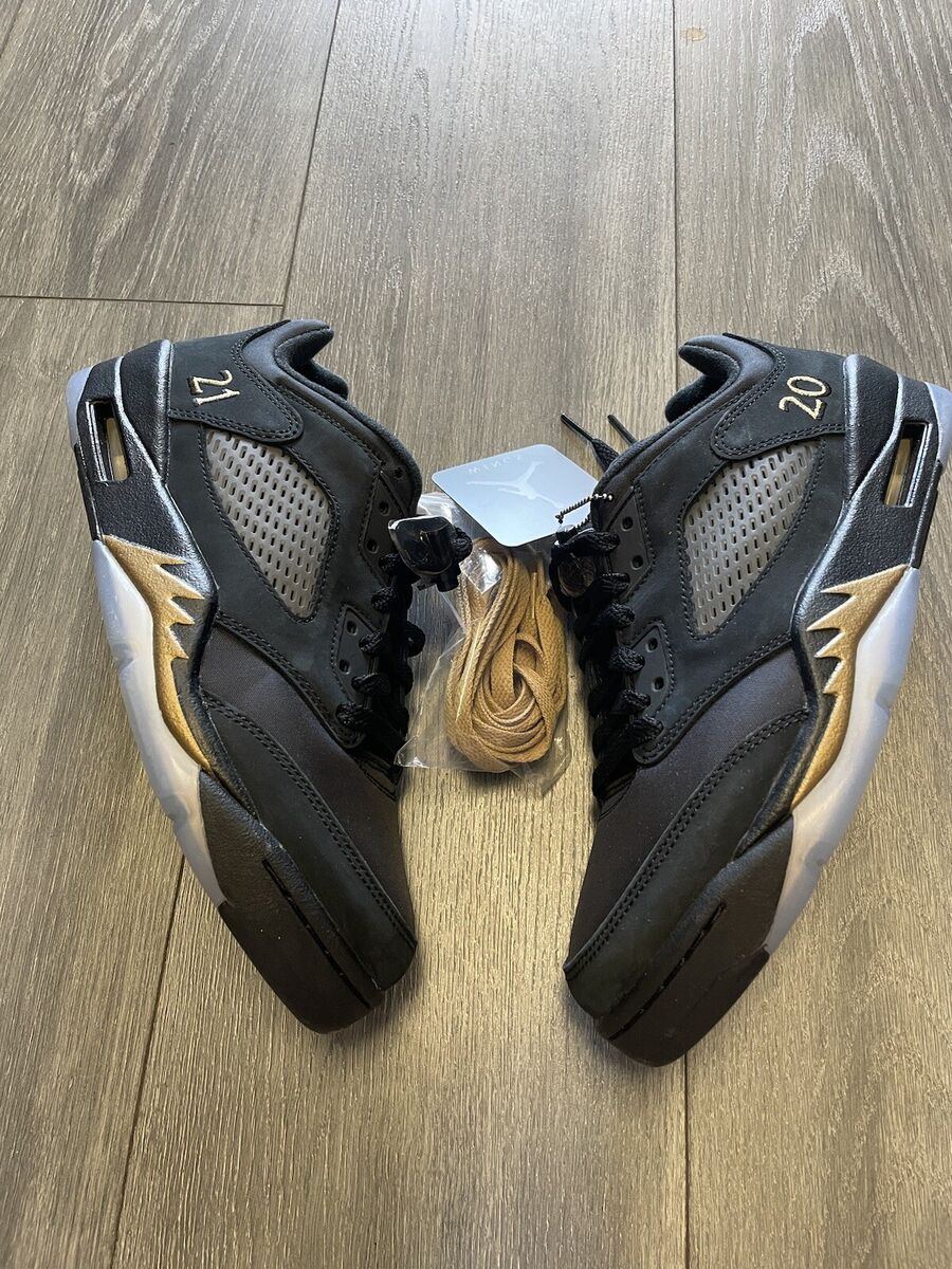 Nike Air Jordan 5 Retro Low WINGS Black Gold Shoes DJ1094 Nike Air Jordan 5 Retro Low WINGS Black Gold Shoes DJ1094