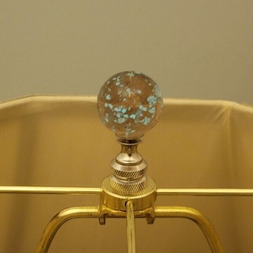 Glow In The Dark Speckled Glass 1" Ball Lamp Finial Brass/Nickel