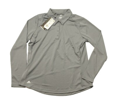 Adidas Golf Women's Grey Heather Advantage Long Sleeve Polo Shirt