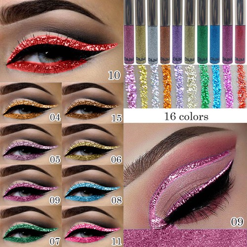 DNM Glitter Liquid Eyeliner Waterproof Eye Liner Pen Long Last Eye Makeup - Picture 6 of 28