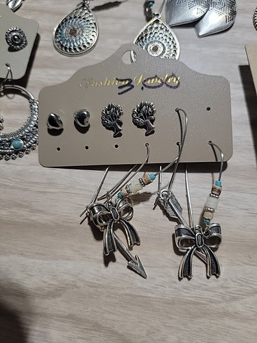 Large Lot Boho Jewelry Silver Turquoise Earrings Tribal Necklace Western - Picture 5 of 13