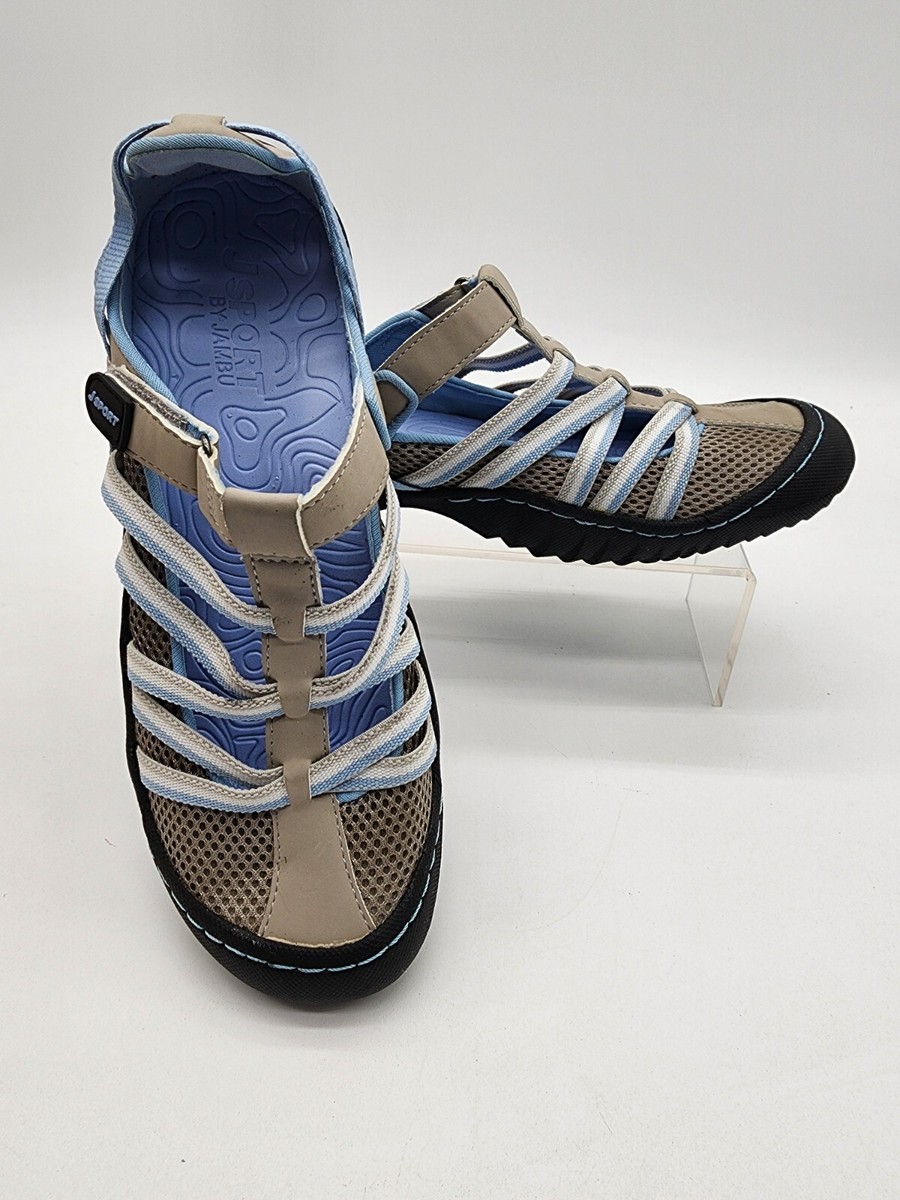J-Sport by JAMBU Vegan Marley Tan Blue Casual Active Outdoor Water Shoes Sz 