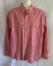 Men's CHAPS Easy Care Red Check Long Sleeve Dress/Casual Shirt Sz XL EUC!