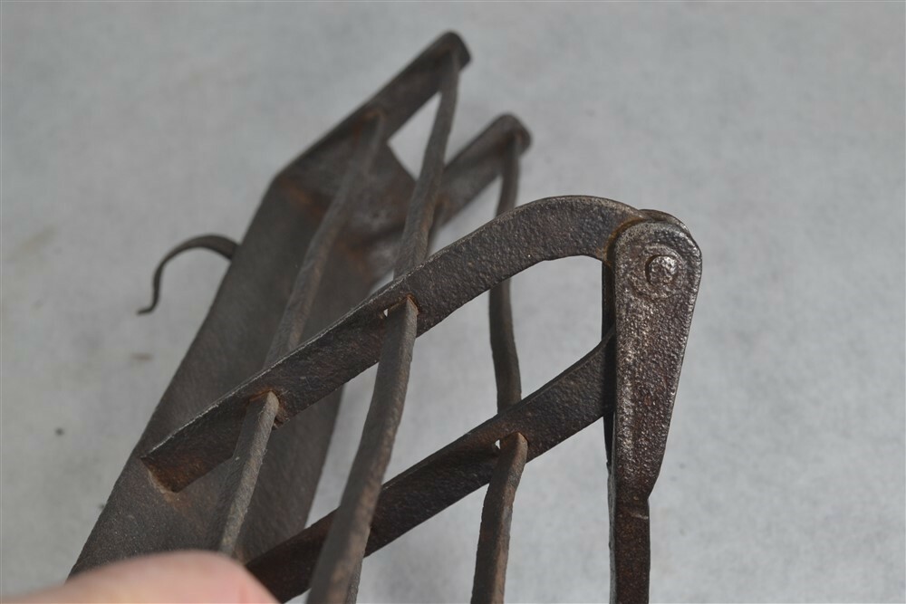 antique 18th 19th fireplace toaster hand iron original 17801850