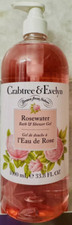 Crabtree  Evelyn Rosewater Body Wash Shower Gel 33.8 Fl Oz Jumbo Size Pump