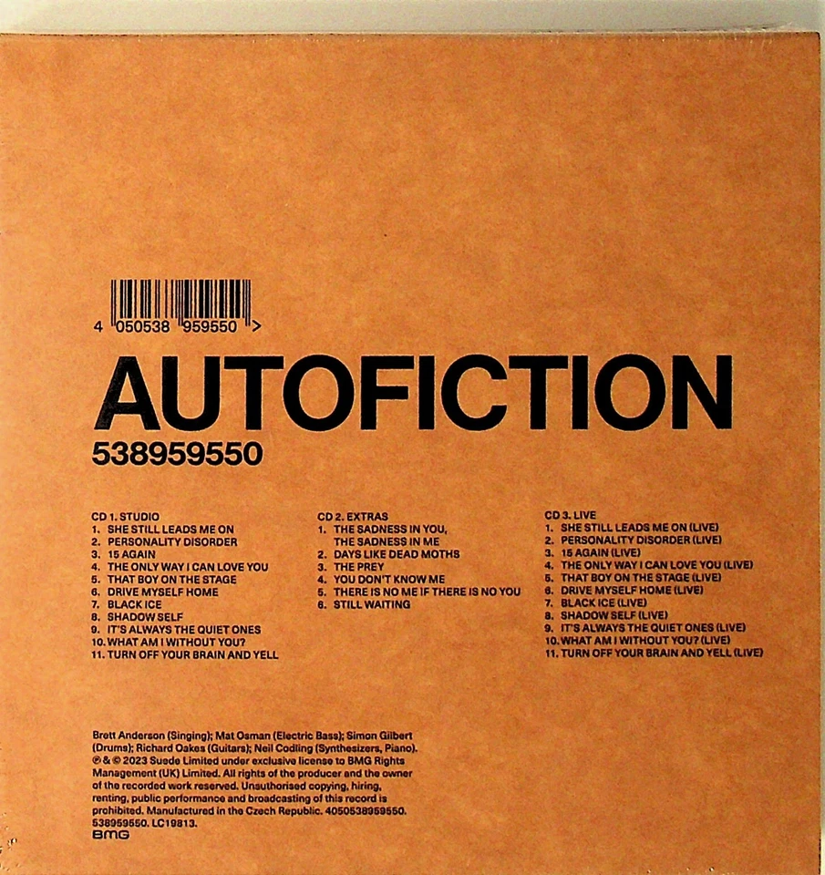 Suede -Autofiction -Deluxe Expanded 3-CD -NEW -2023 (Bonus Tracks/Live)  - Image 3 of 3