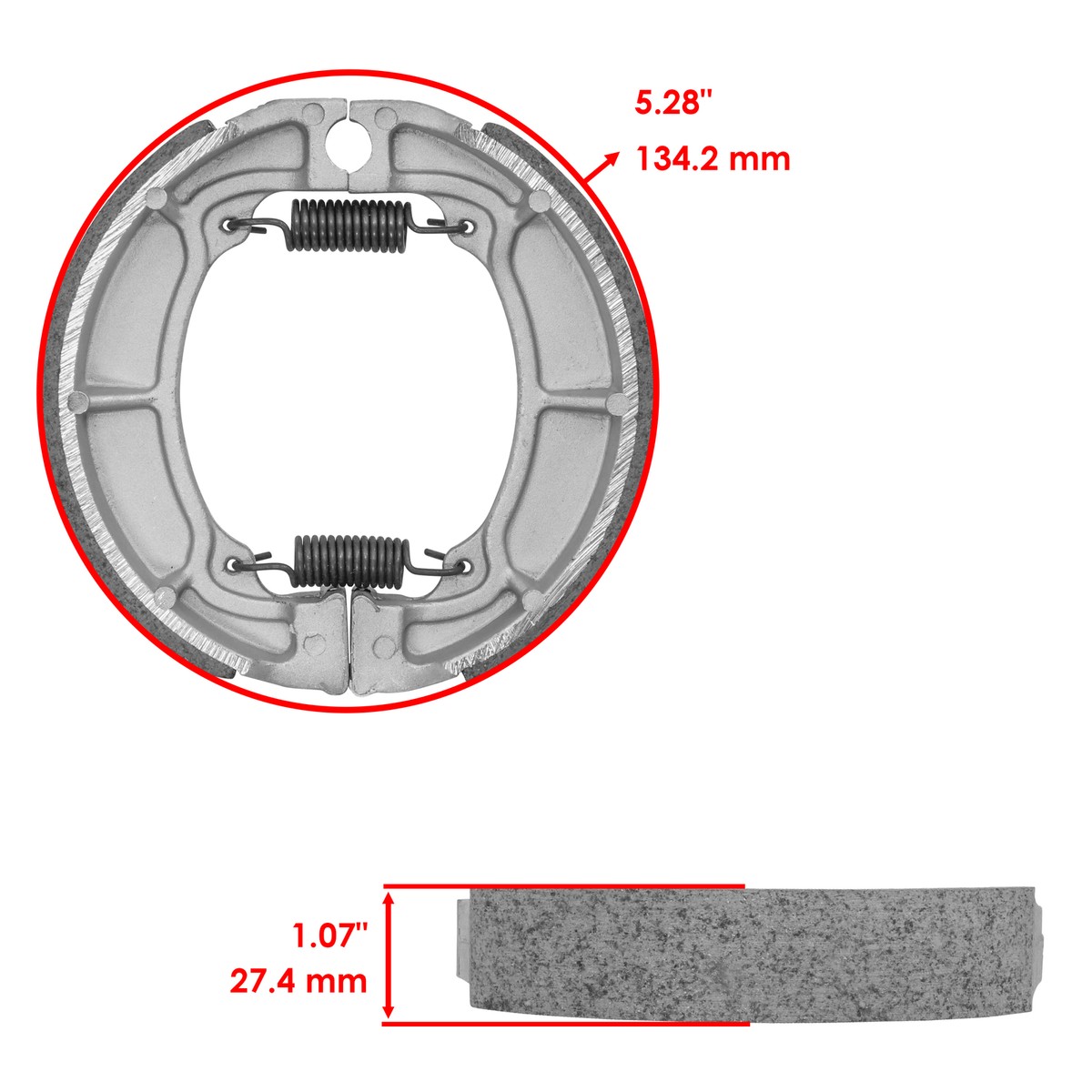 Caltric Brake Shoes for Kawasaki 41048-1068 41048-1017 41048-018