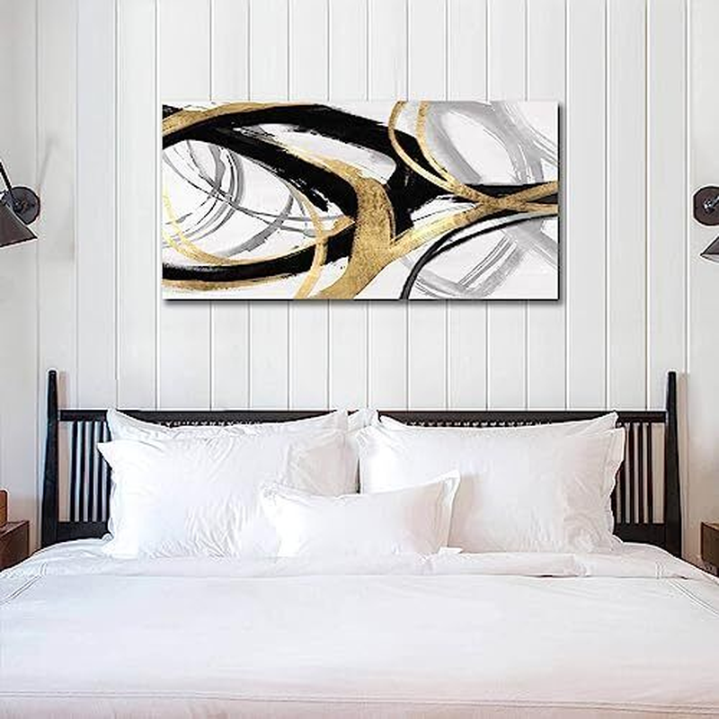 Wall Decor Black Canvas Wall Art for Living Room Large Line 20"X40