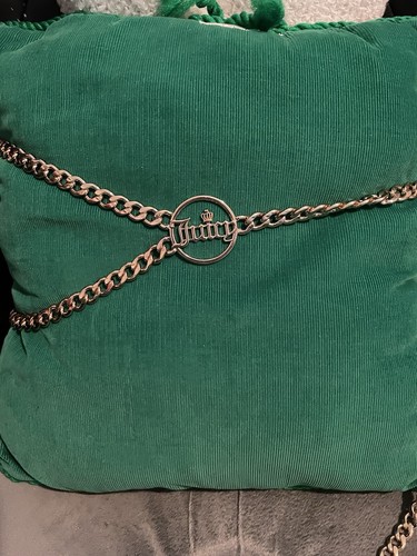 Juicy Couture Heavyweight Golden Chain Waist Logo Belt Rhinestones NEW W Tags - Picture 6 of 9