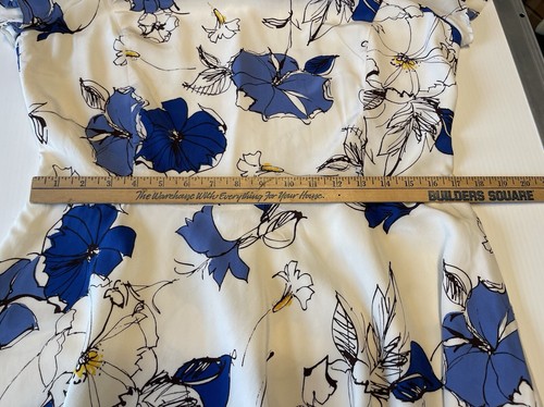 Abito Brooks Brothers rosso pile 100% seta blu bianco floreale aderente e svasato taglia 12 - Foto 10 di 12