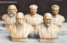  China Old Porcelain Lenin Engels Marx Mao Zedong Stalin Great Man Head Bust Set