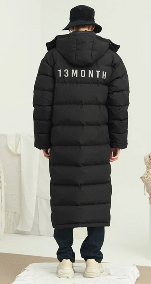 13Month Unisex Duck Down Heavy Long Padding - BLACK- Size L - Image 3 of 3