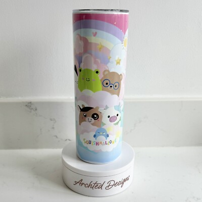 Squishmallow 20 Unzen dünner Becher Edelstahl doppelwandig Strohhalm Plüschtier